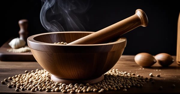 Mortier et pilon en chêne : l'élégance pour votre cuisine